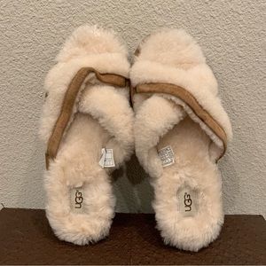 UGG Abela Slide - Cream/Tan Size: 10